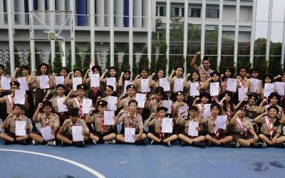 Upacara Hari Pramuka dan Pelantikan Kenaikan Tingkat Penggalang di SMP Strada Yos Sudarso